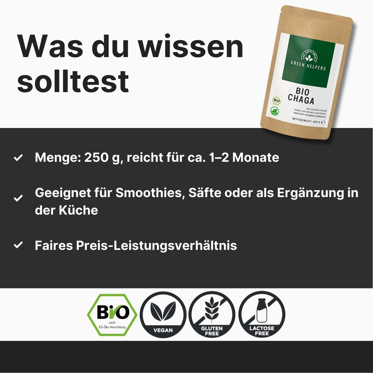 Chaga Pulver kaufen Bio 250 g Wissen