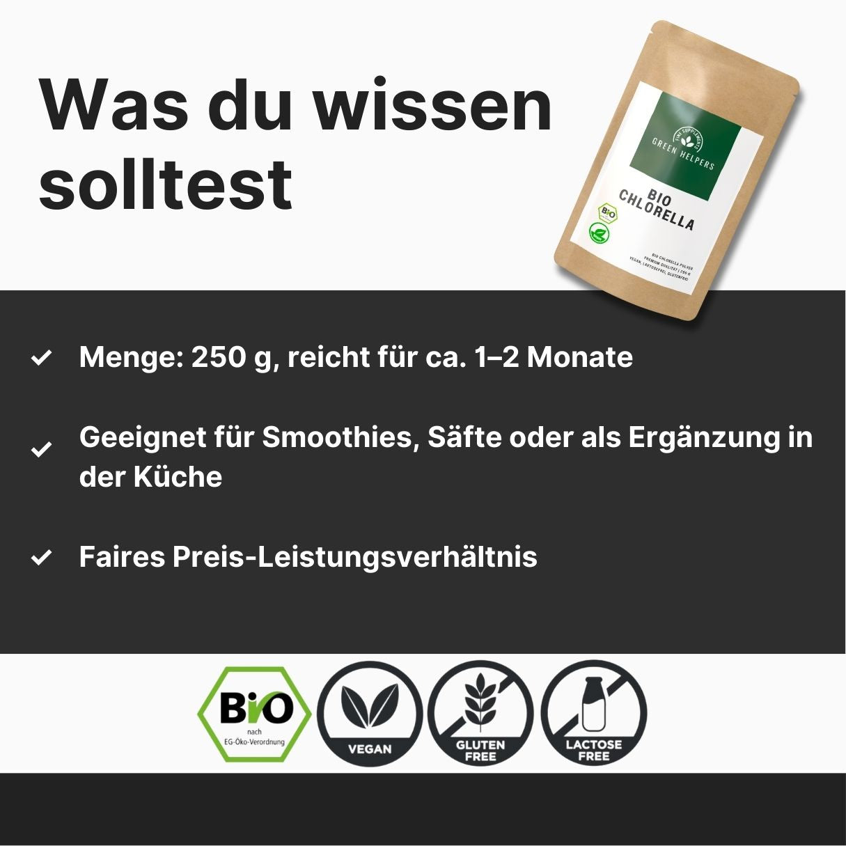 Chlorella Pulver kaufen Bio 250 g  Wissen
