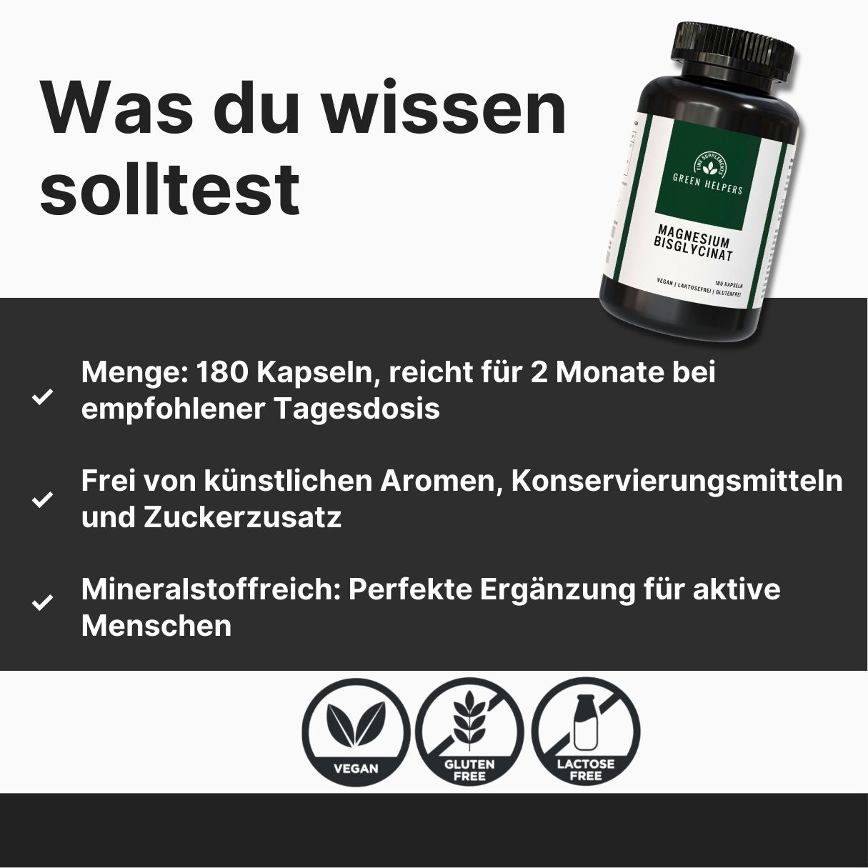 Magnesium-Bisglycinat kaufen 180 Kapseln Magnesium-Glycinat kaufen Wissen