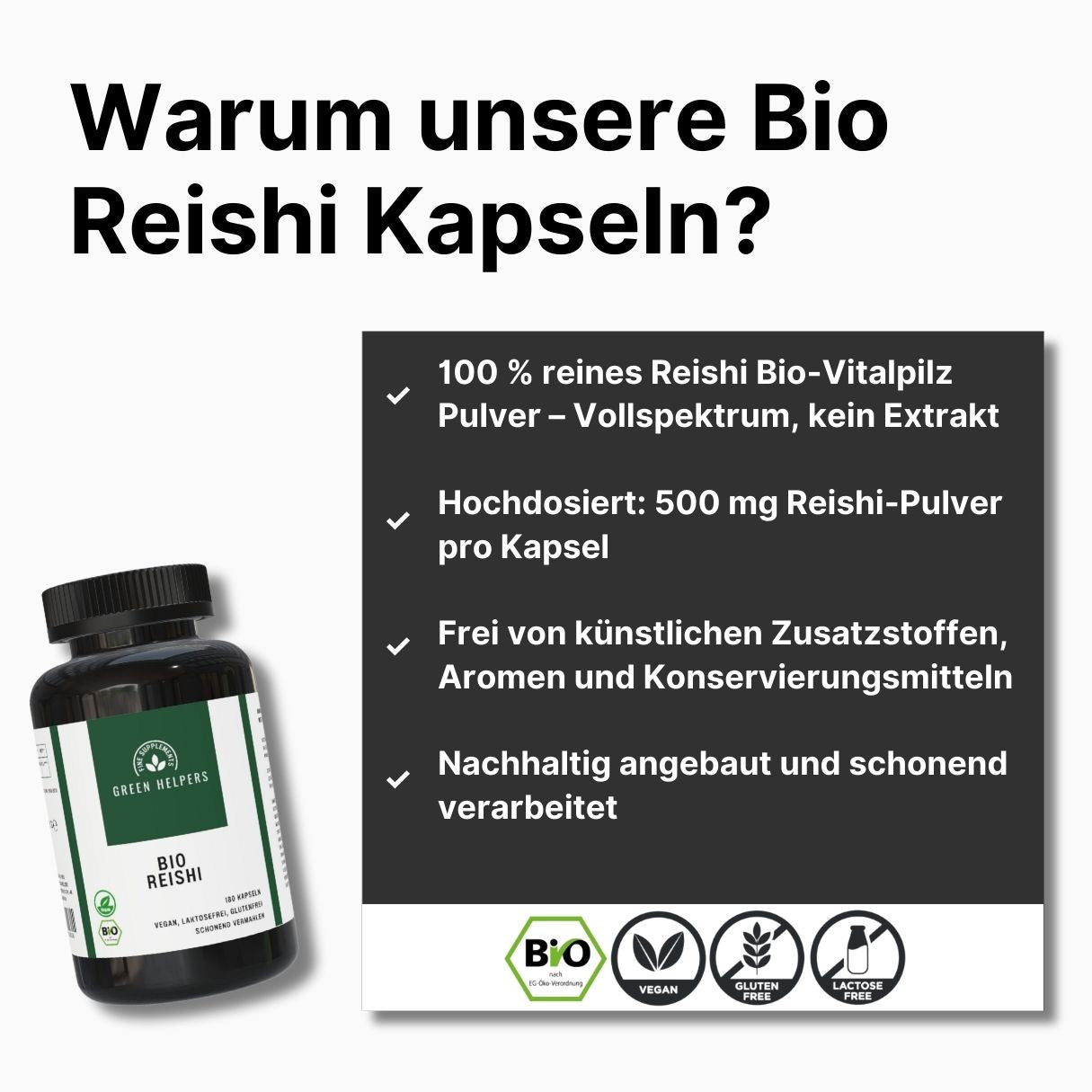 Reishi Kapseln kaufen Bio Vitalpilz Green Helpers