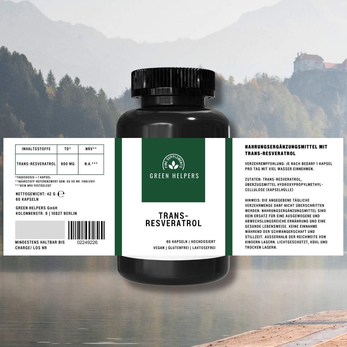 Resveratrol Kapseln kaufen Trans-Resveratrol Etikett