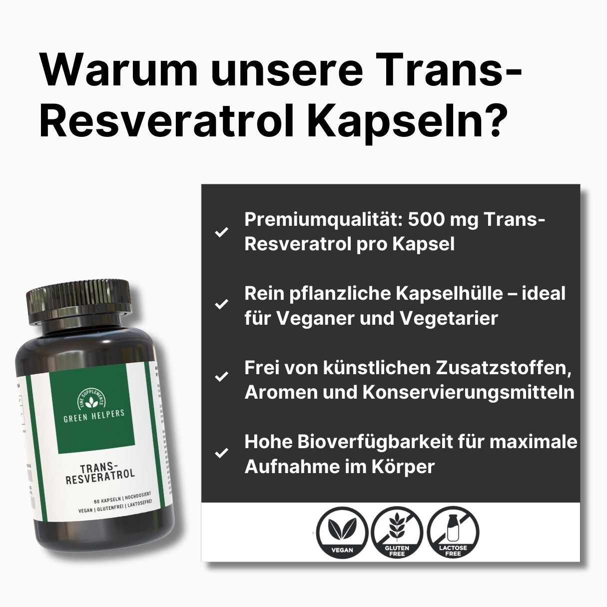 Resveratrol Kapseln kaufen Trans-Resveratrol Green Helpers 