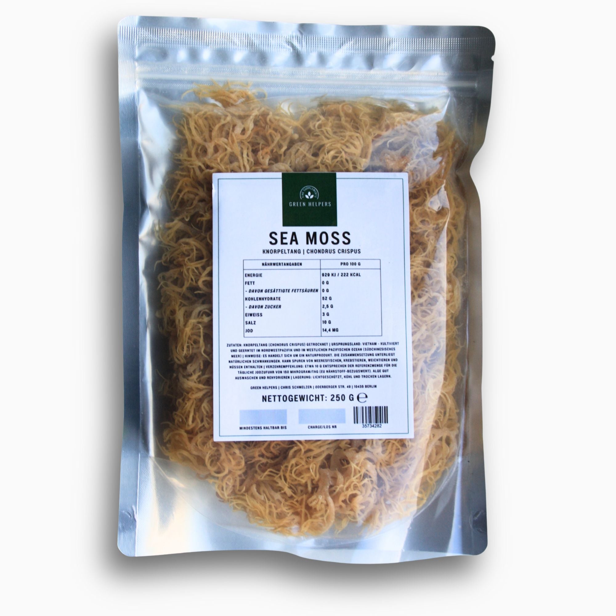 Sea Moss kaufen getrocknet ganze Alge 250g Knorpeltang Chondrus Crispus Irish Moss 