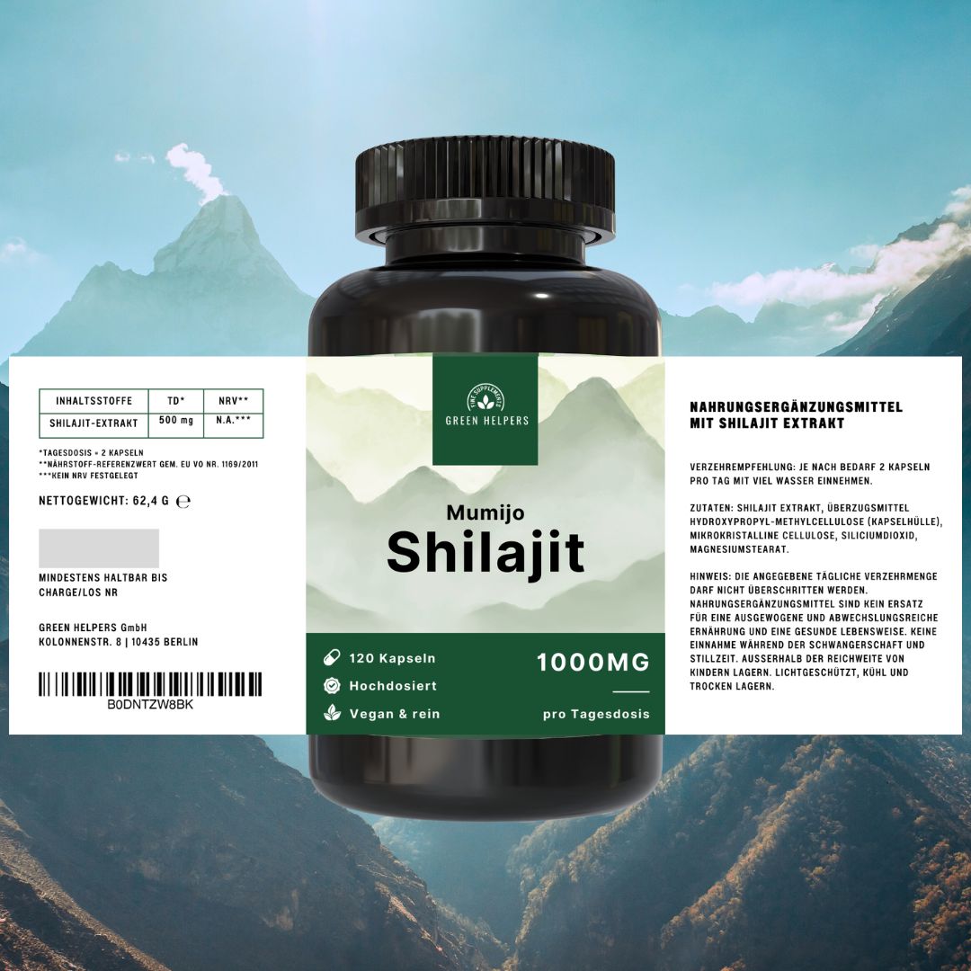 Shilajit Kapseln kaufen Mumijo Etikett